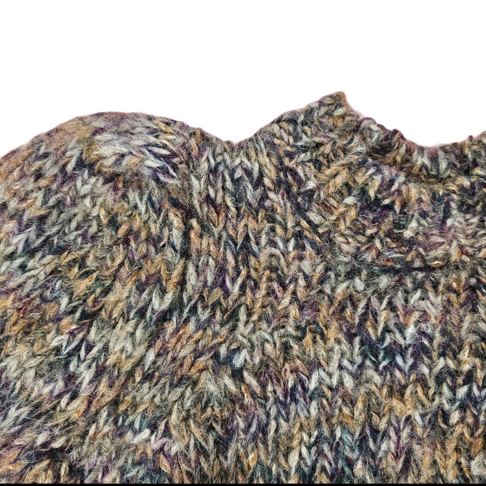 VERONICA BEARD Chaya Space Dye Puff Shoulder Crewneck Cropped Sweater in Multi - Picture 7 of 13